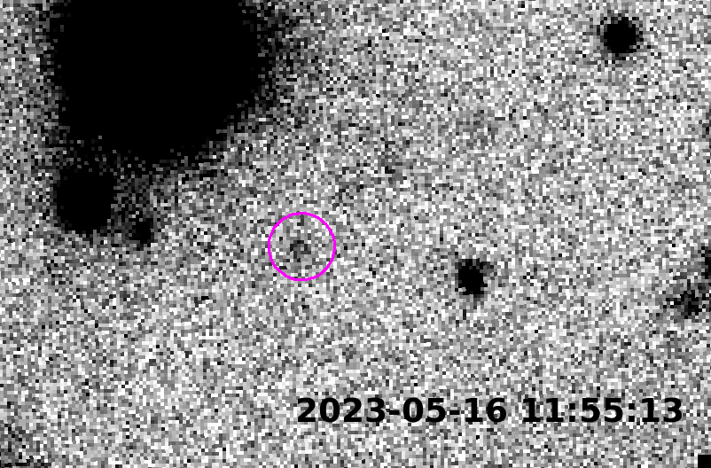a small blurry black object moves across in a series of screenshots