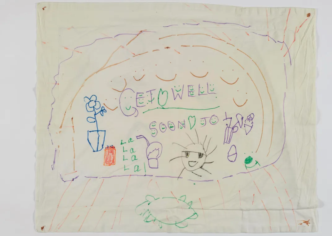 Pillowcase used by patient Jo during her cancer treatment