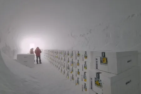 The ice cores were collected from East Antarctica&#39;s Dome C and are now being held in a freezer room at the British Antarctic Survey.