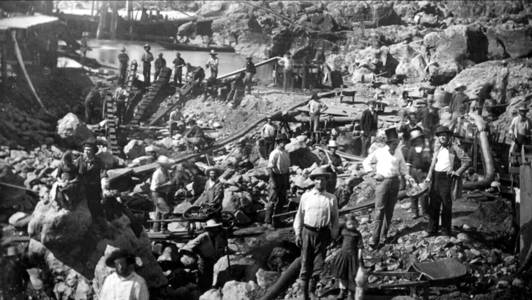 Gold miners in California, circa 1852