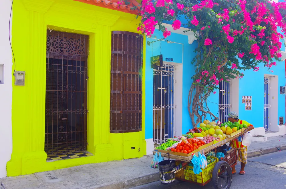 Fruit vendor in Cartagena, Colombia.