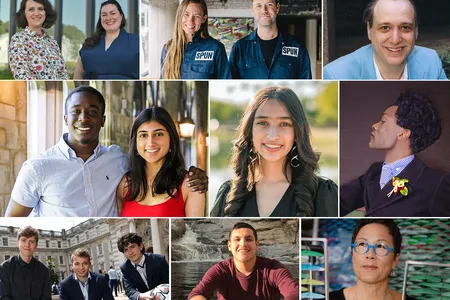(Top) Leila Strickland, Michelle Egger, Toby Kiers, Colin Averill, J. Richard Gott (Middle) Leslie Jones-Dove, Devshi Mehrotra, Prisha Shroff, Ik&eacute; Ud&eacute; (Bottom) Tim Farrelly, Omar Salem, David Deneher, Victor A. Lopez-Carmen, Doris Sung