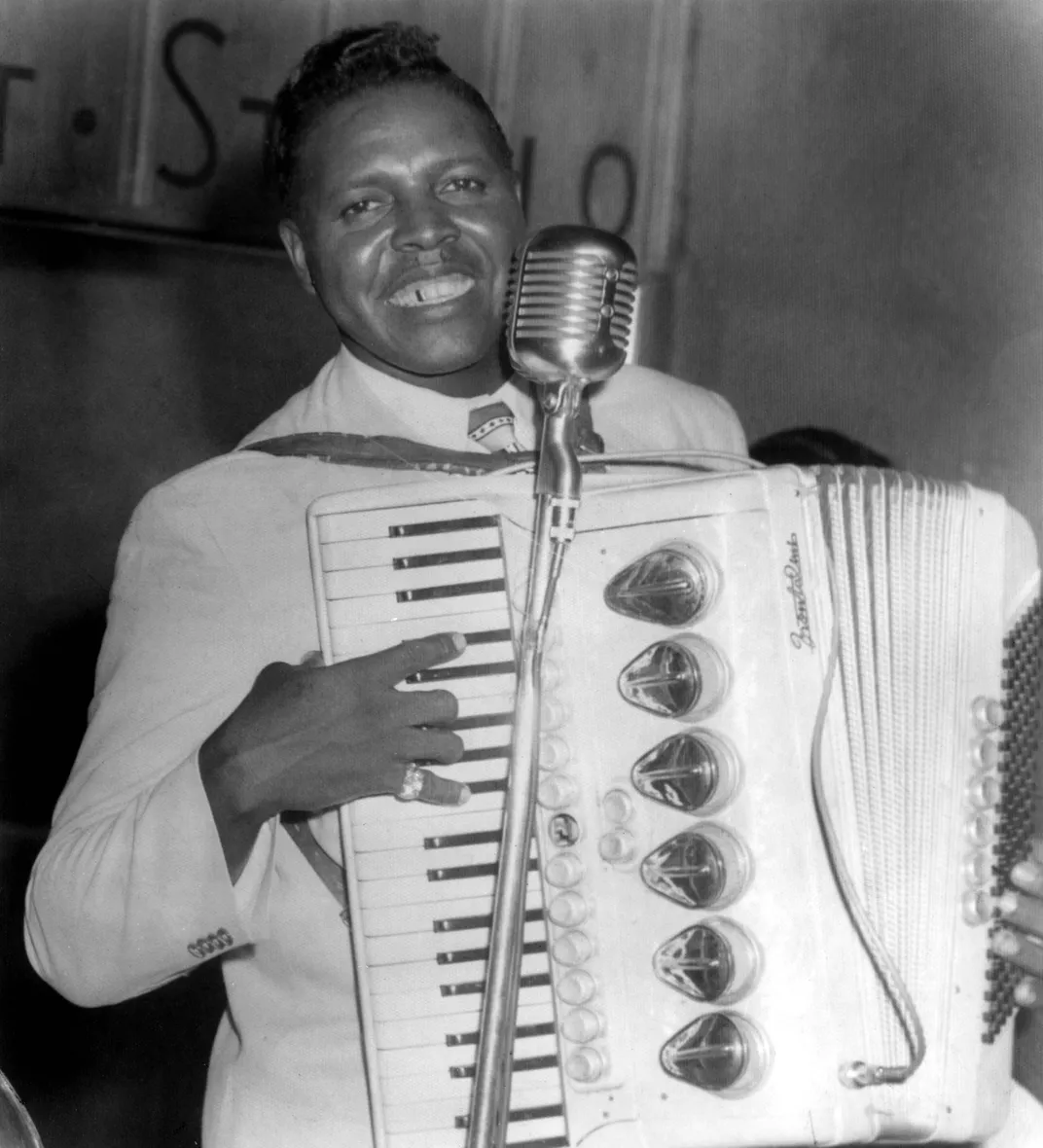 Clifton Chenier with his accordion