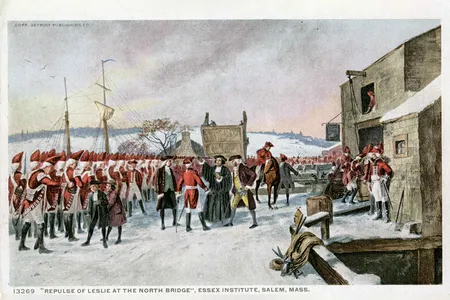 “Here … we claim the first blow was struck in the war of independence,” wrote Salem historian Charles Moses Endicott in his account of Leslie's Retreat.